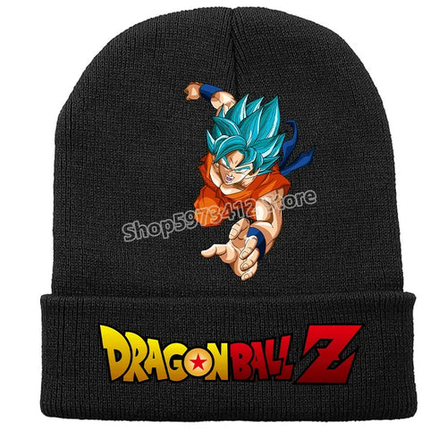 Gorro con vuelta negro Dragon Ball - Goku Blue en pleno ataque