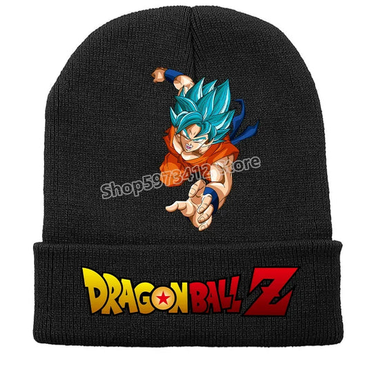 Bonnet à revers noir Dragon Ball - Goku Blue en pleine attaque