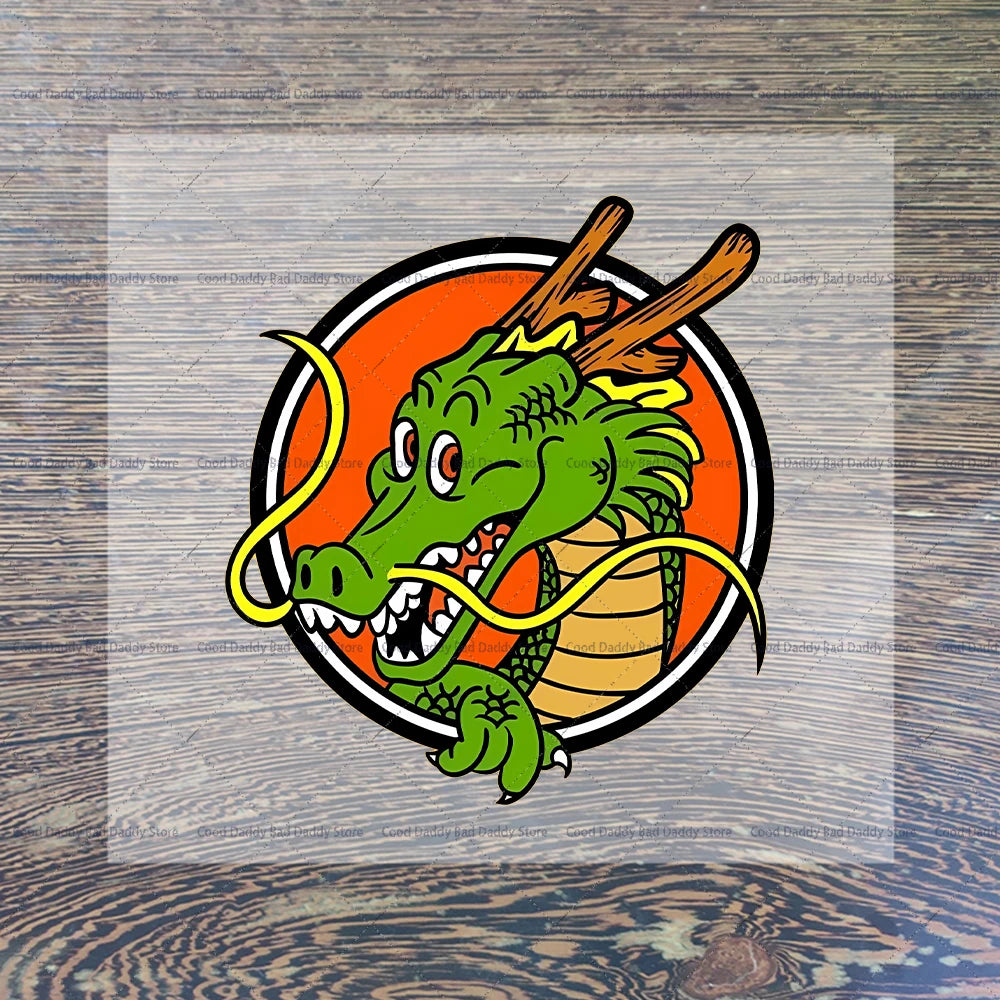 Transfert thermocollant Dragon Ball - Shenron sur fond orange