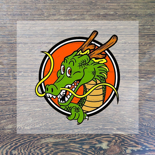 Transfert thermocollant Dragon Ball - Shenron sur fond orange