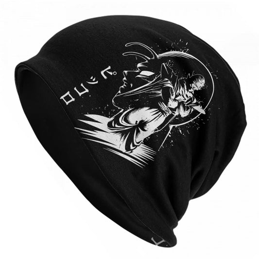 Bonnet noir Dragon Ball - Goku en tracé blanc et cercle lumineux