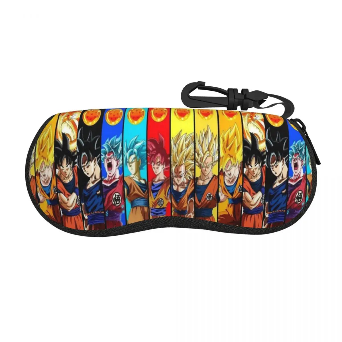 Dragon Ball black glasses case - Go kanji on orange scratches