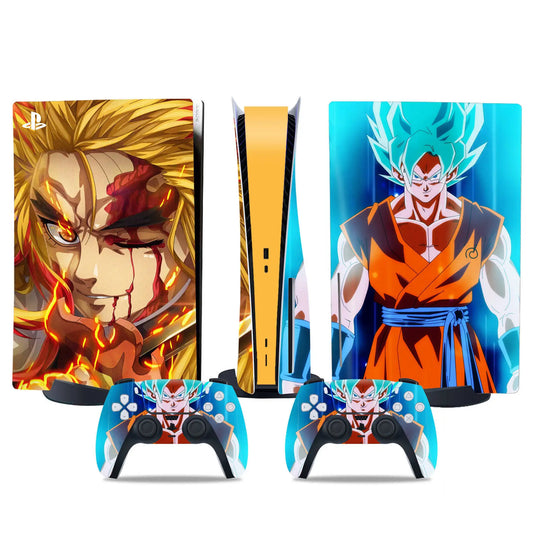Pegatina para PS5 y mandos de Dragon Ball - Goku Super Saiyan y Super Saiyan Blue