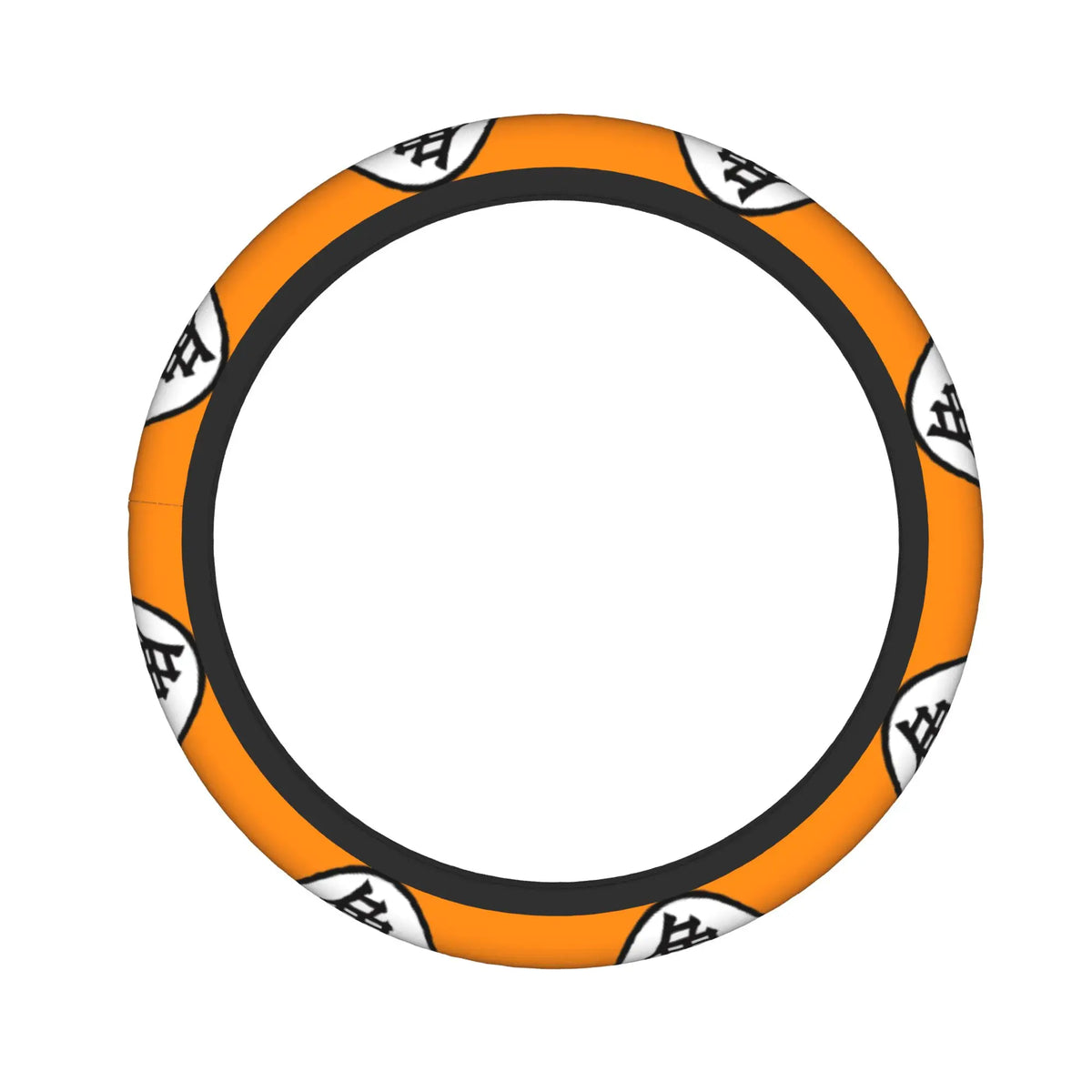 Dragon Ball steering wheel cover - Goku and warriors on orange background