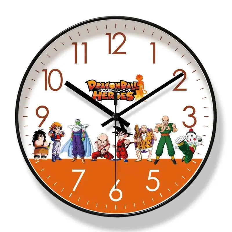 Reloj de pared - Personajes de Dragon Ball Heroes y marco negro