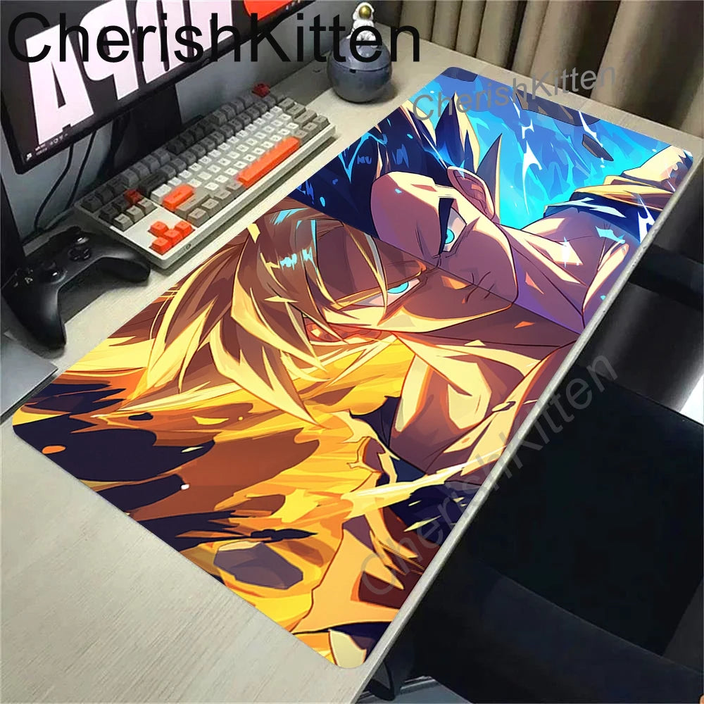 Tapis de souris multicolore Dragon Ball - visages de Goku en bandes