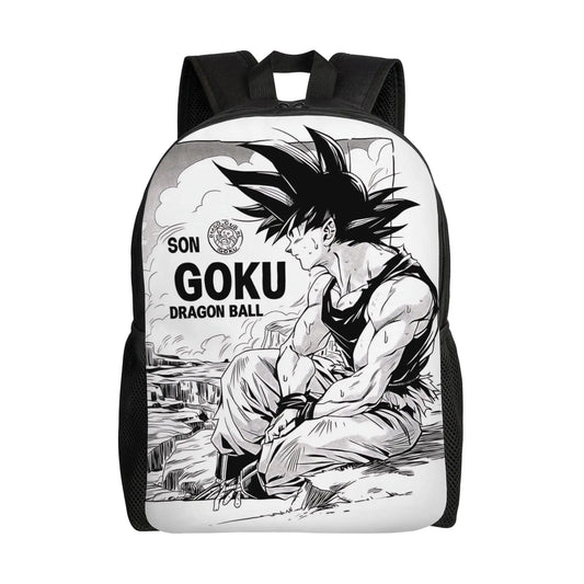 Sac à dos noir et blanc Dragon Ball - Son Goku en dessin manga