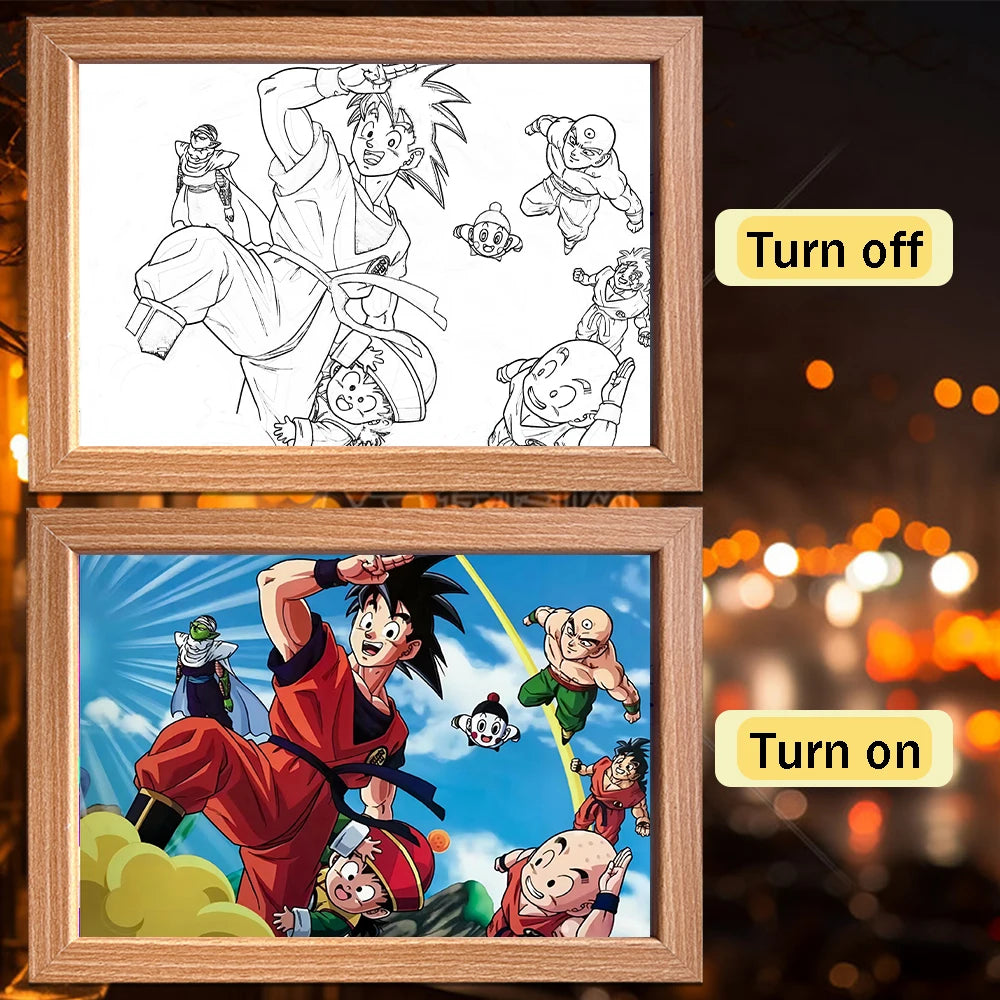 Dragon Ball Lichtrahmen - Goku und Kristallkugeln