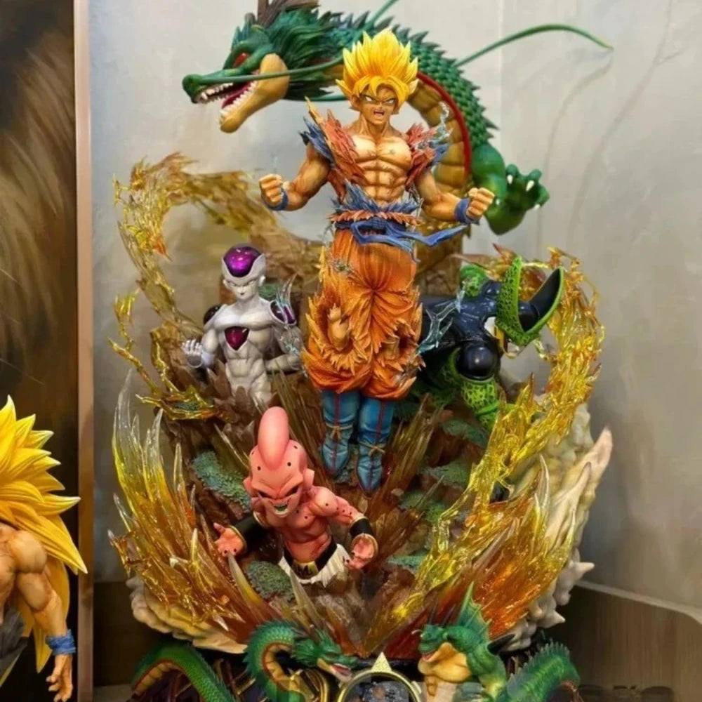 Figura Dragon Ball - Goku Super Saiyan con Shenron enrollado