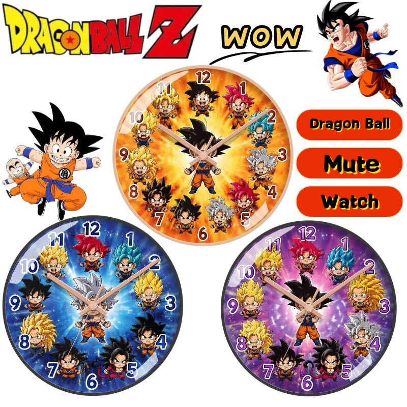 Orologio da parete Dragon Ball - trasformazioni di Goku in cerchio