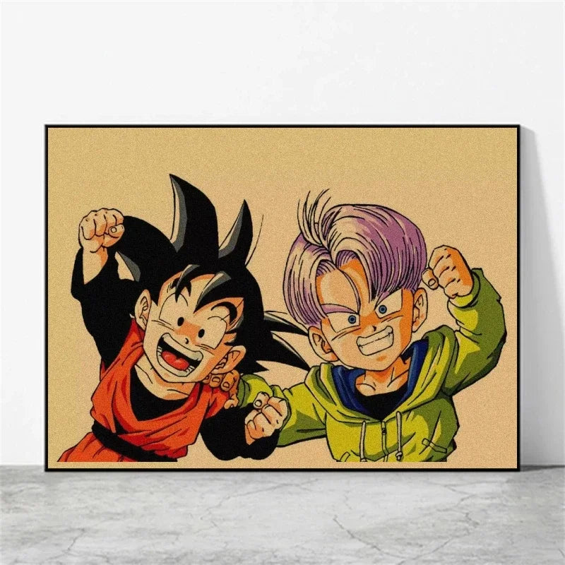 Affiches rétro - Goku enfant et couvertures Dragon Ball