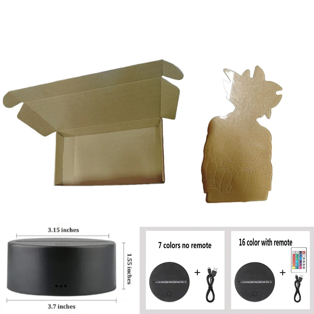 Dragon Ball 3D effect lamp - Goku and Vegeta luminous