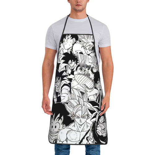 Schwarz-weiß Dragon Ball Schürze - Goku's Transformationen in Manga