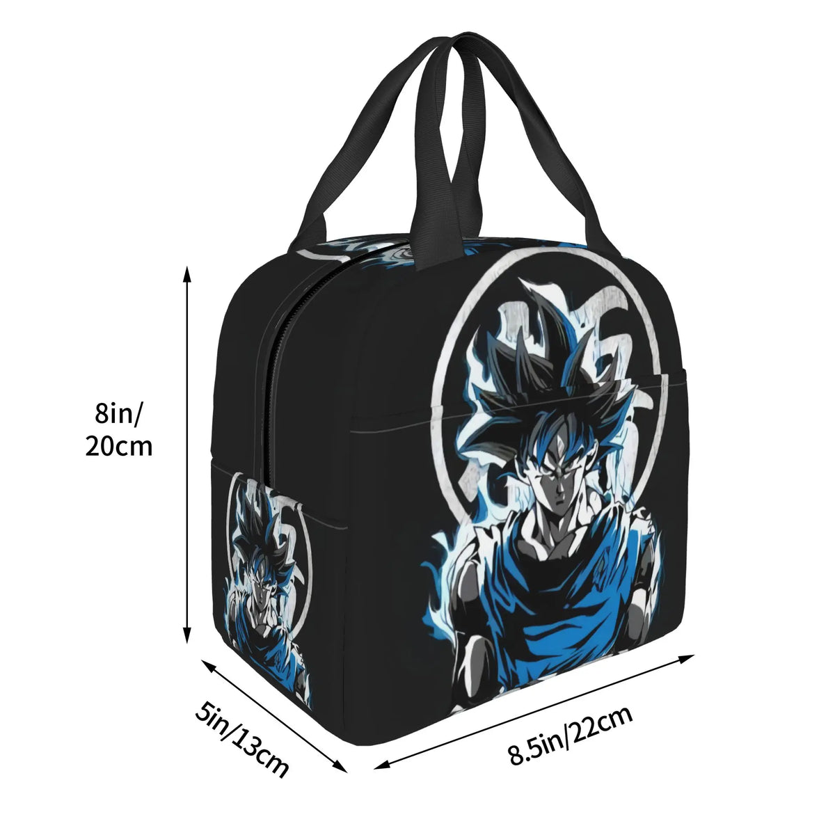 Bolsa de almuerzo negra y azul Dragon Ball - Goku y kanji Go