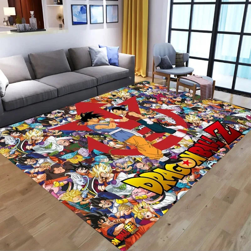 Vielfarbiger Dragon Ball Teppich - Goku und Figuren in Collage