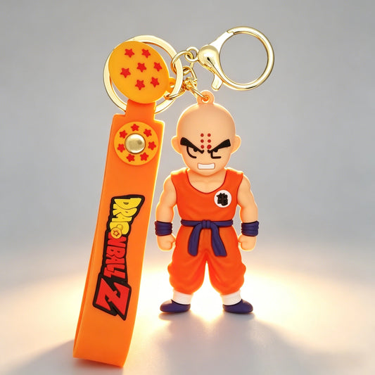 Porte-clés Dragon Ball Krilin avec lanière orange