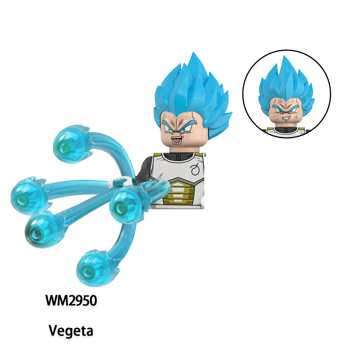 Figurine om Dragon Ball - Vegeta Blue in wit harnas te monteren