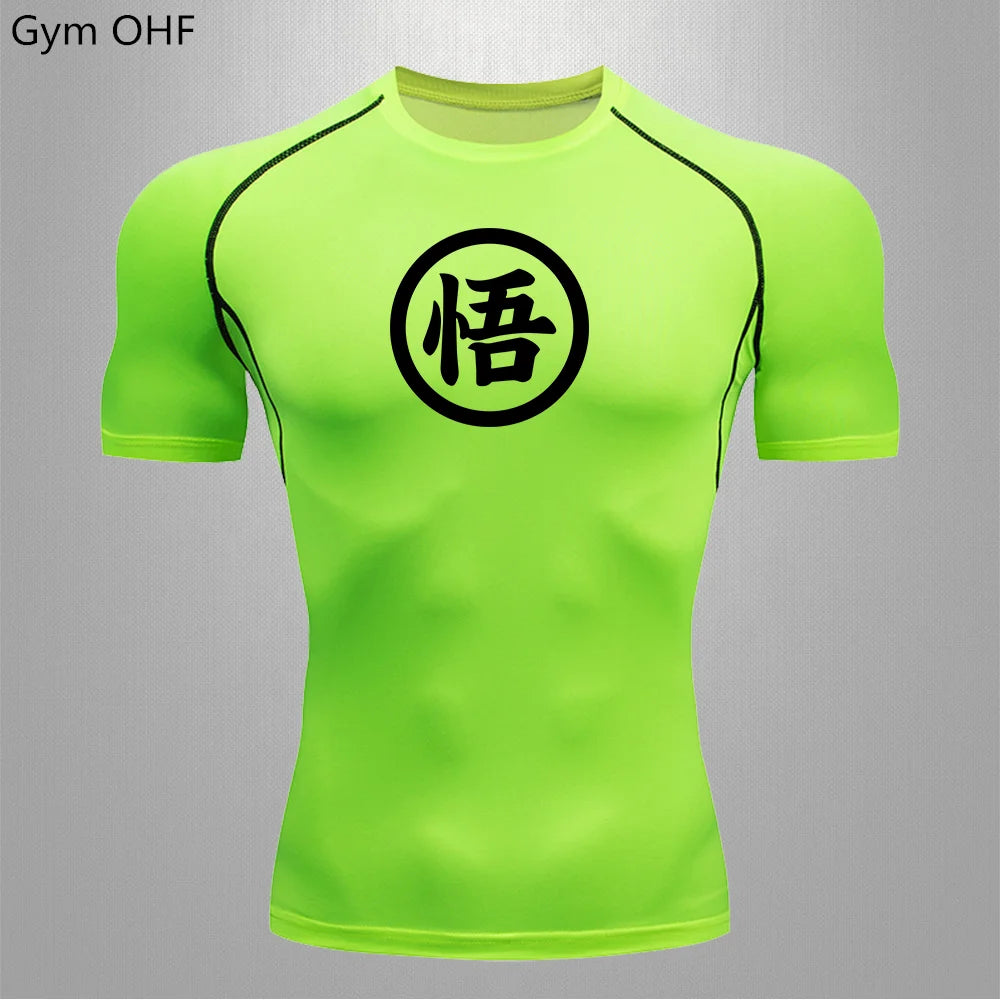 Graues Sportoberteil mit langen Ärmeln Dragon Ball - kanji Go black