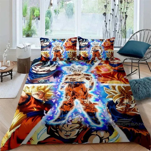 Copripiumino Dragon Ball - Goku Ultra Istinto circondato dalle sue trasformazioni