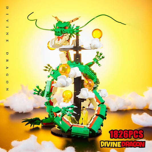 Dragon Ball construction game - Shenron and crystal ball on clouds