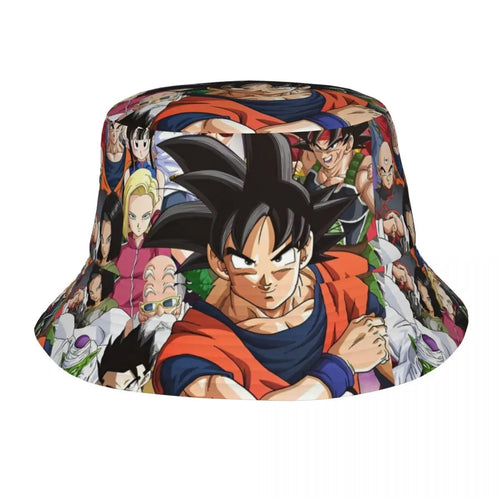 Vielfarbiger Bob Dragon Ball - Goku umgeben von seinen Freunden