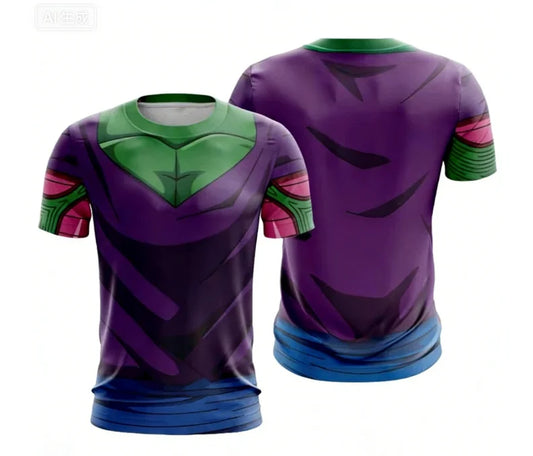 T-shirt vert et violet Dragon Ball tenue de Piccolo
