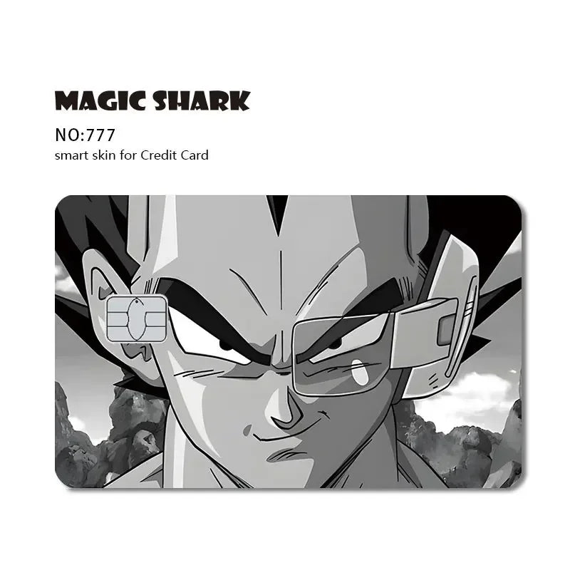 Black and White Credit Card Sticker Dragon Ball - Vegeta and its detector