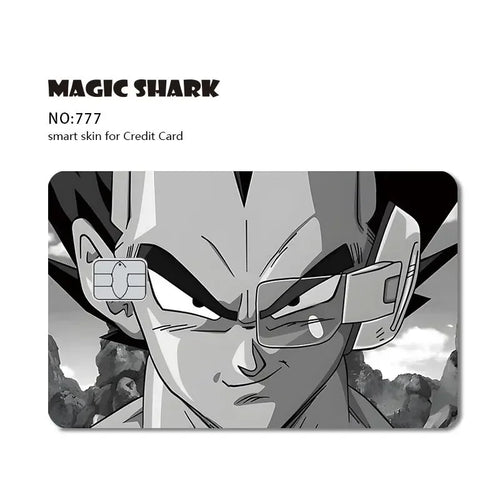 Black and White Credit Card Sticker Dragon Ball - Vegeta and its detector