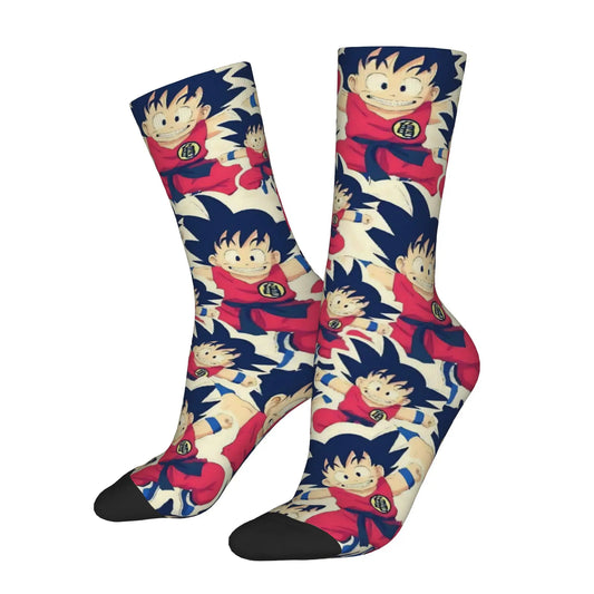 Calzini blu navy Dragon Ball - Goku bambino sorridente ripetuto