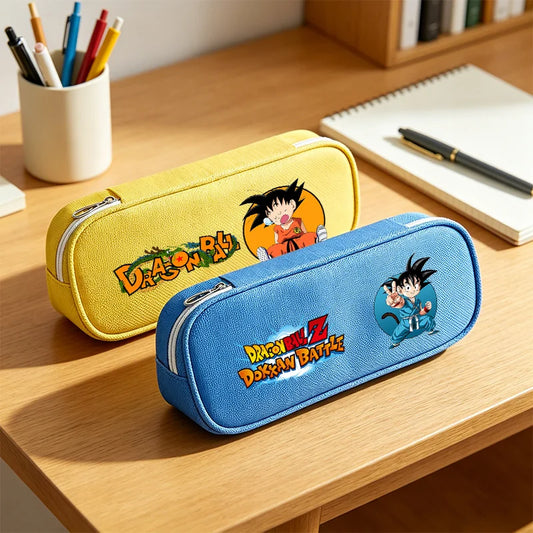 Astuccio giallo e blu Dragon Ball - Goku bambino e loghi