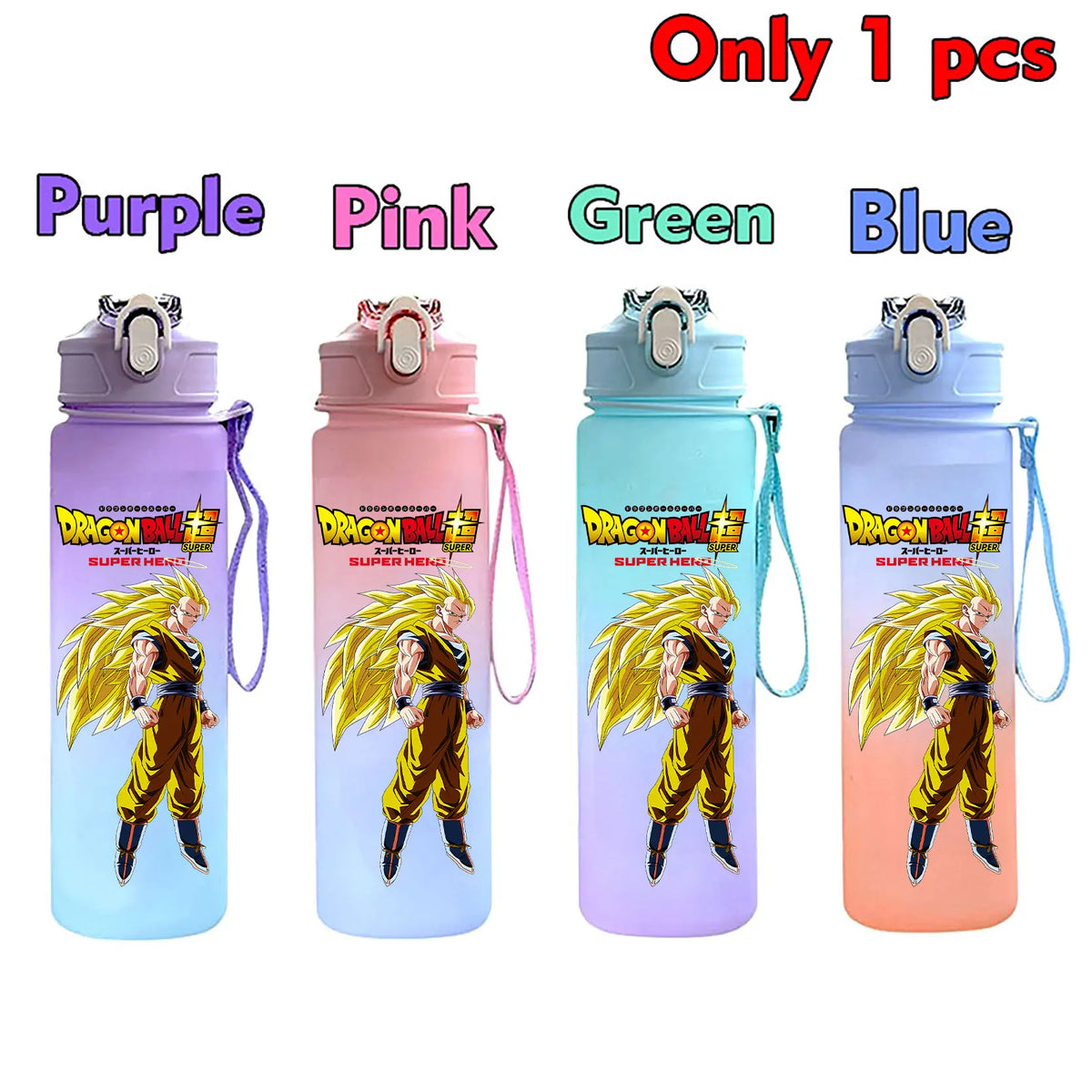 750 ml Dragon Ball bottle - Goku Vegeta and Trunks