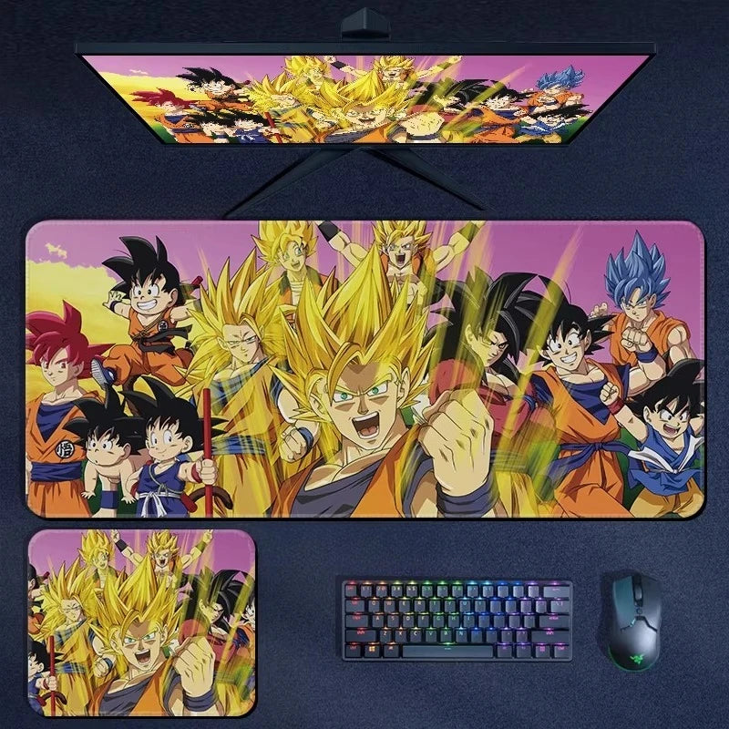 Tapis de souris orange Dragon Ball - personnages alignés et kanji Kame