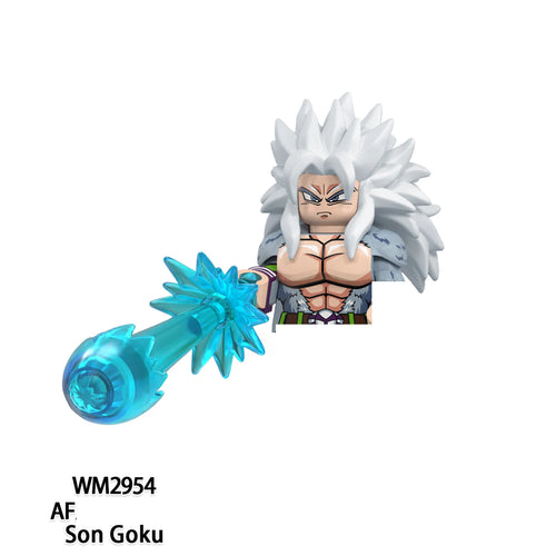 Figur zum Zusammenbauen Dragon Ball - Goku mit langen grauen Haaren und blauer Energie
