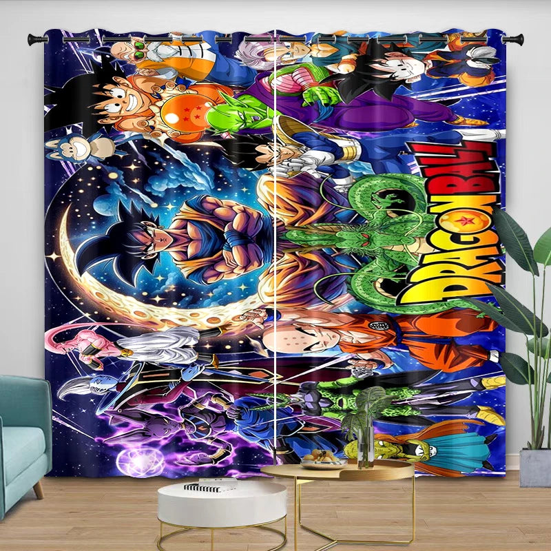 Rideaux Dragon Ball - Goku Super Saiyan Blue et transformations