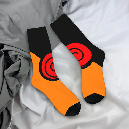 Orange and black socks - Uzumaki Naruto emblem
