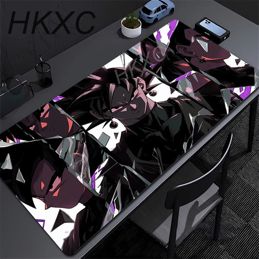 Tapis de souris Dragon Ball - Black Goku en collage noir et rose