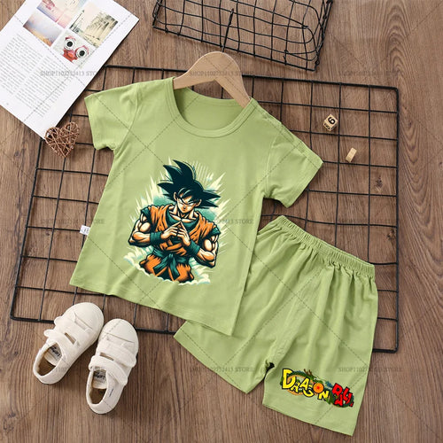 Pijama corto verde para niños Dragon Ball - Goku Ultra Instinct y aura