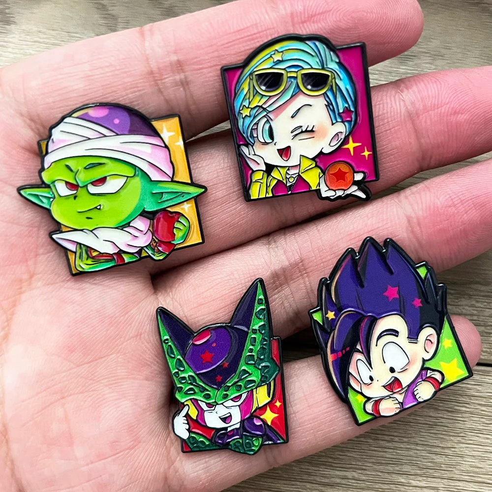 Los 8 Pins Dragon Ball - Porträts von Goku Vegeta Piccolo und ihren Freunden