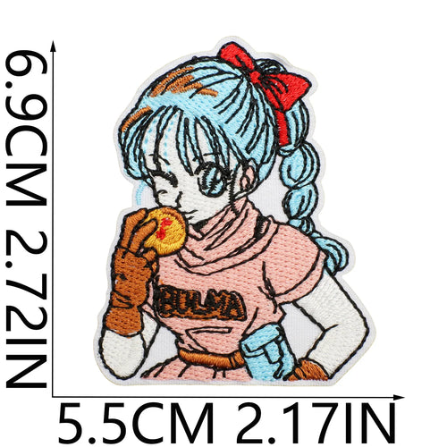 Parche bordado Dragon Ball - Bulma con lazo rojo