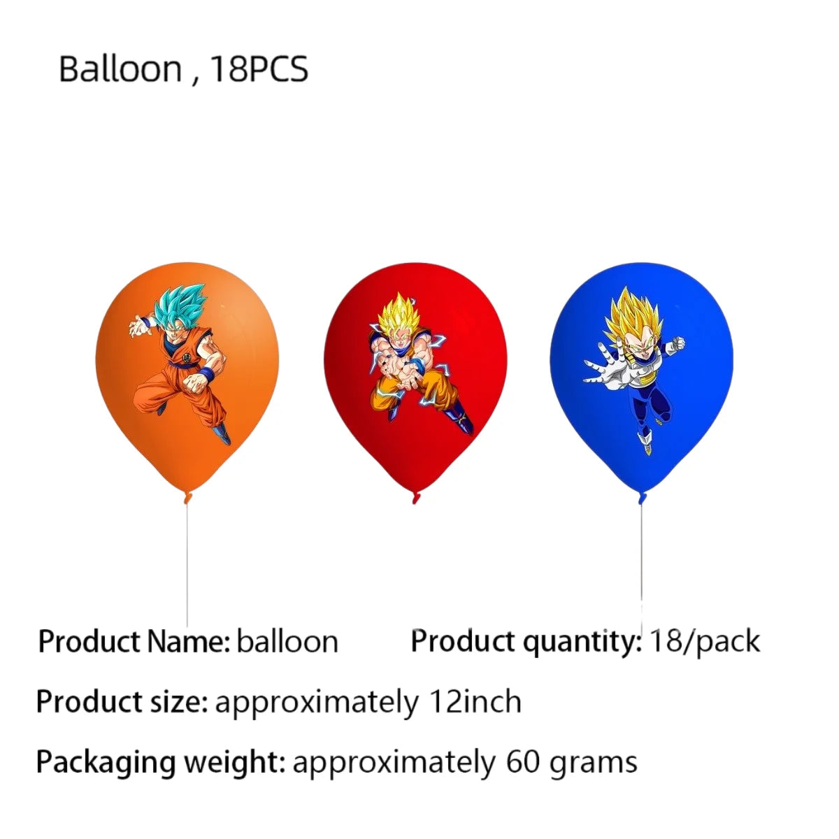 Dragon Ball Geburtstagsgeschirr - Goku und goldener Super Saiyans