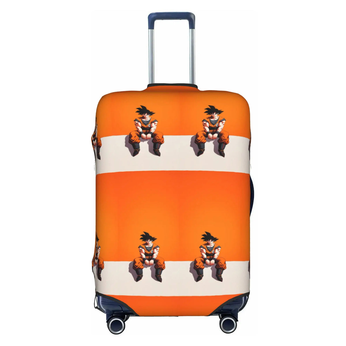 Housse de valise orange et blanche Dragon Ball - Goku enfant en motifs répétés