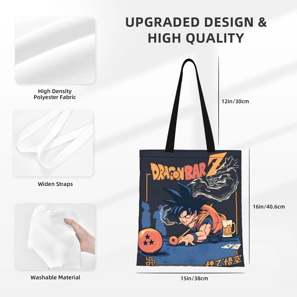 Dragon Ball Navy Blue Tote Bag - Schlafen Goku und Shenron