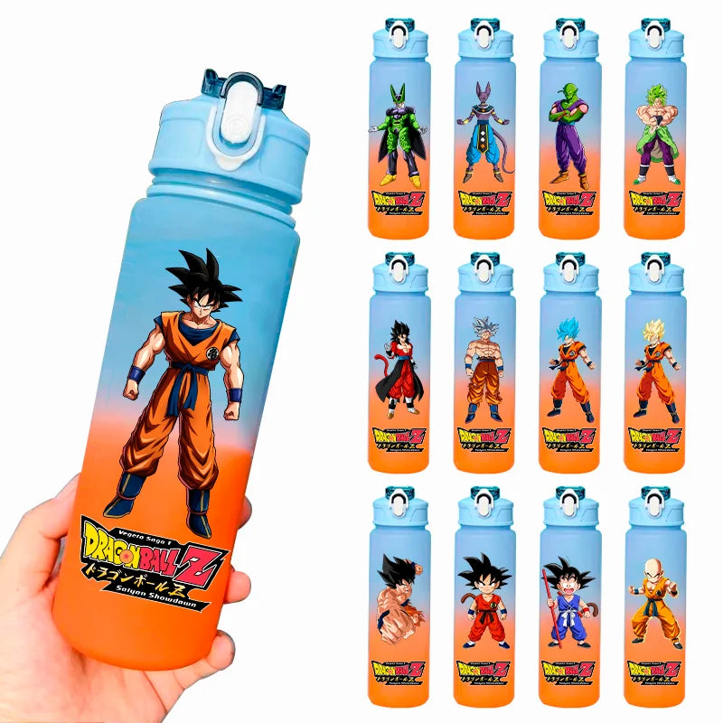 Borraccia pastello con laccetto Dragon Ball - Goku e trasformazioni Saiyan