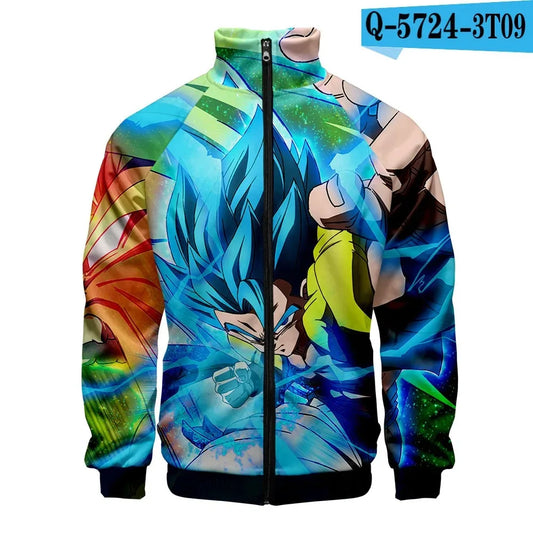 Veste zippée bleue Dragon Ball - Gogeta Blue et vague d'énergie