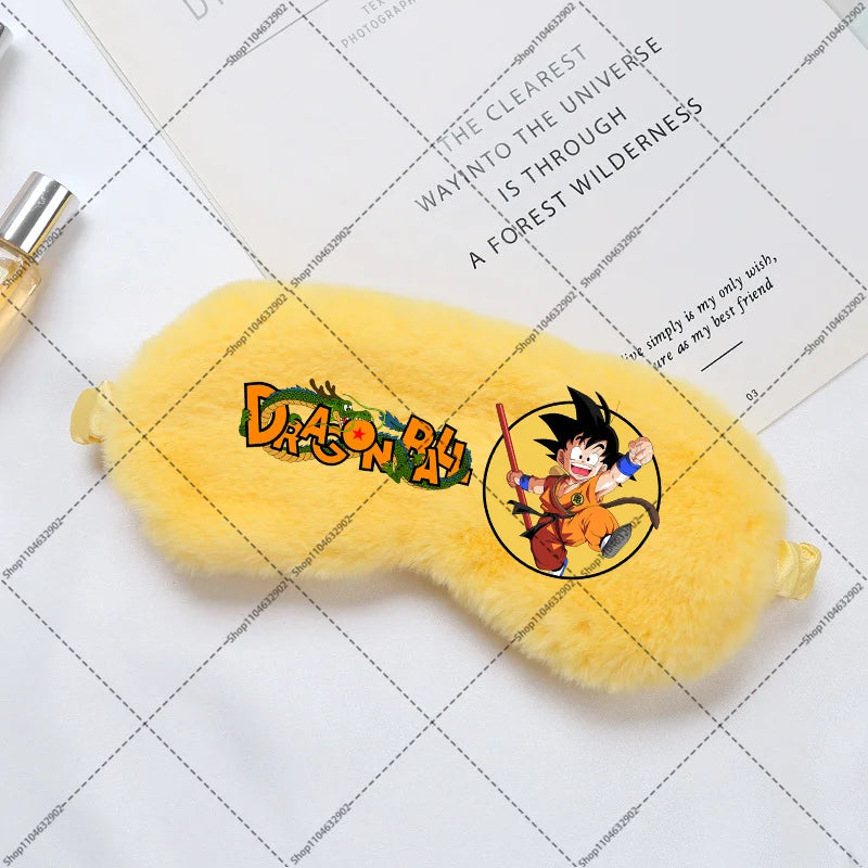 Maschera da notte gialla Dragon Ball - Goku bambino nel medaglione e logo