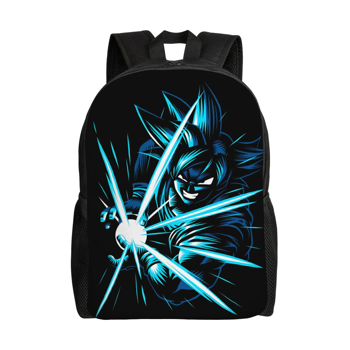 Schwarzer Rucksack Dragon Ball - Goku und Kamehameha ray blue