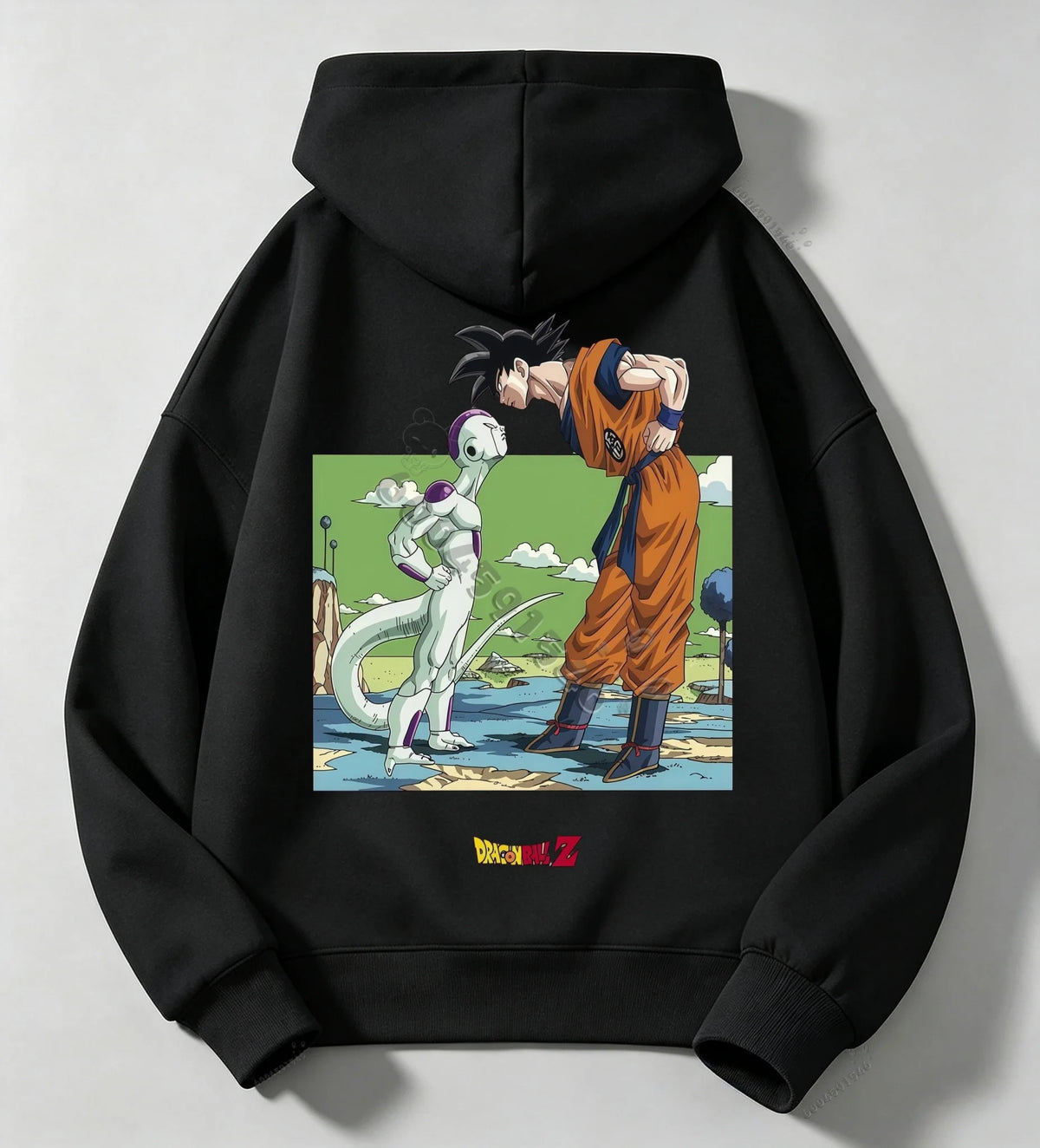 Weiße Kapuzenpullover für Kinder Dragon Ball - Goku gegenüber Freezer