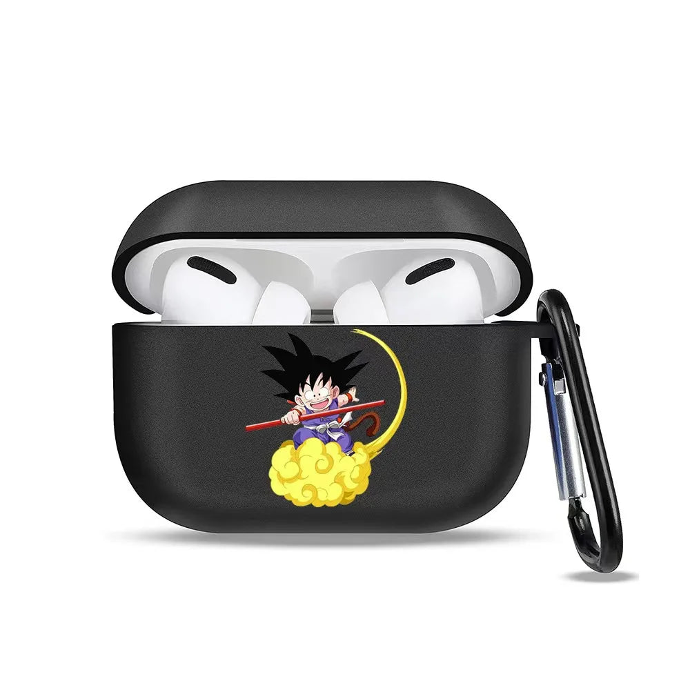 Custodia per AirPods Dragon Ball - Goku bambino con bastone su nuvola gialla