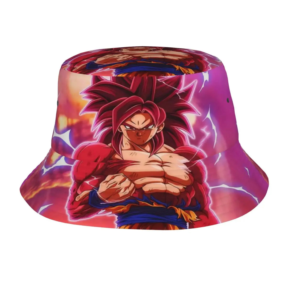Bob rojo y morado de Dragon Ball - Goku con pelo largo rojo