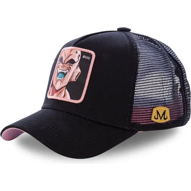 Gorra negra con visera rosa Dragon Ball - Super Buu gritando
